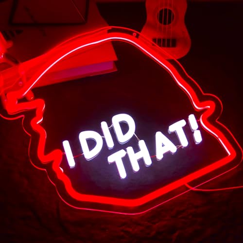 Image of I Did That Neon Signs for Wall Decor, 5V Dimmable I Did That Neon Light,USB power supply Tump Neon Signs,12.1 * 12.2Inch