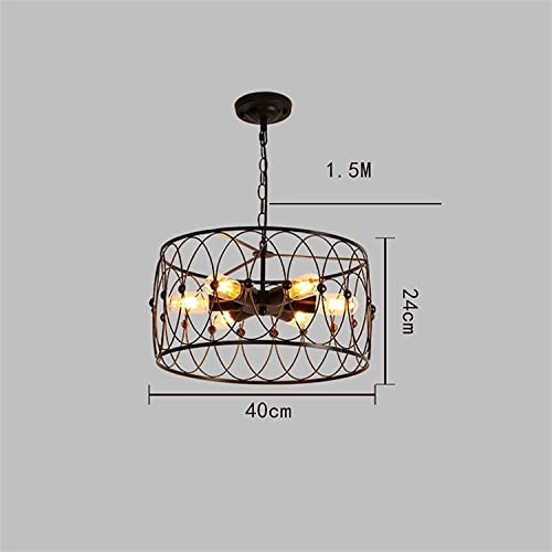 Lustre moderne cage de fer pour illuminer un salon sombre - 8