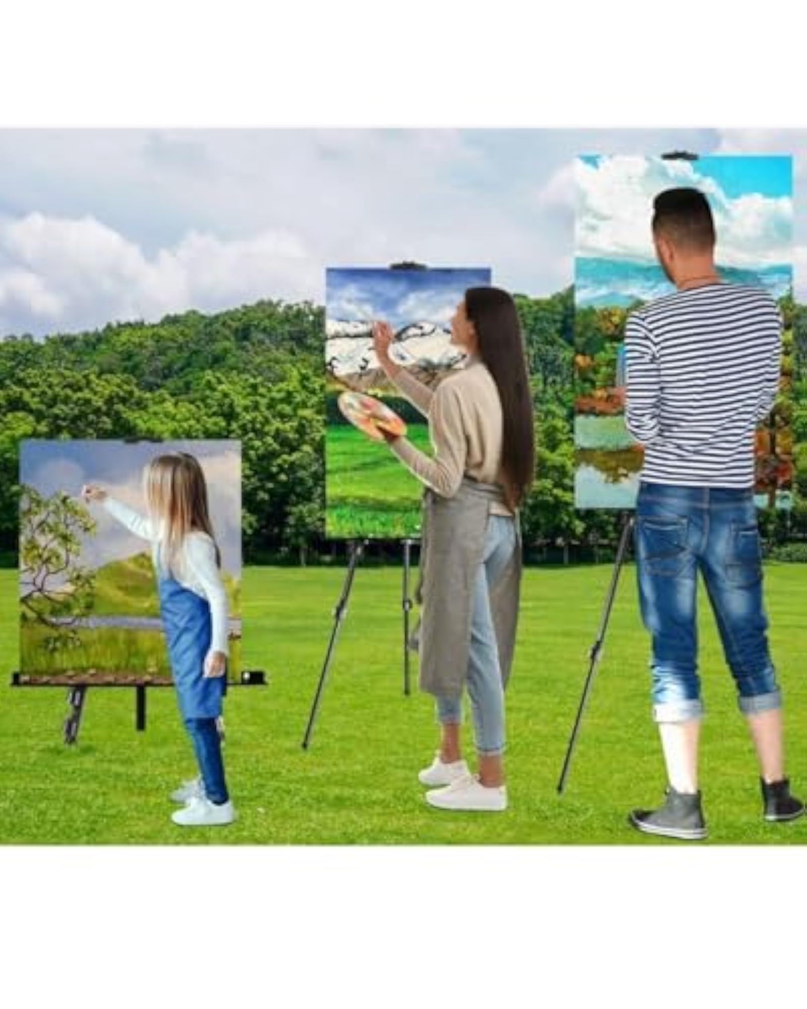 SNOOGGG Foldable Heavy Duty Iron Easel Stand