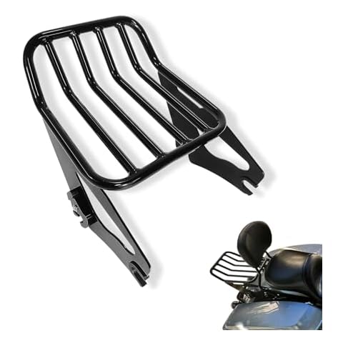 DreDoggMoto Detachable Two-Up Luggage Rack Mounting Rack Tour Pack Mount Compatible with 2009-2024 Harley Touring Road King Ultra CVO Limited Street Glide Road Glide Electra Glide Black Cover