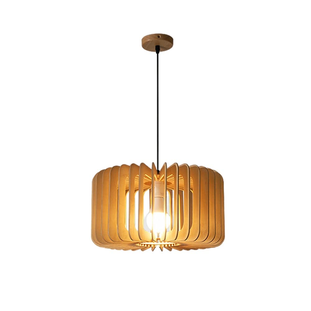 Lampy wiszące, Regulowana wisząca lampa sufitowa, 15,7-calowa drewniana zawieszka z dyni Oprawy oświetleniowe Wisząca oprawa oświetleniowa sufitowa do sypialni Gabinet Przedpokój Present
