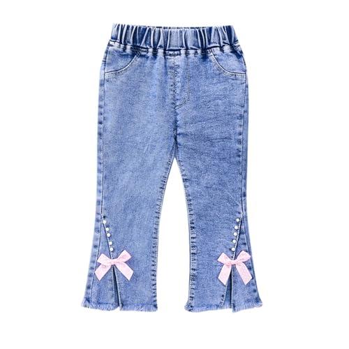 Trendy Girls Denim Pants for Kids Comfortable Elastic Waist Jeans Stylish Toddler Denim Trousers Quality Fabric