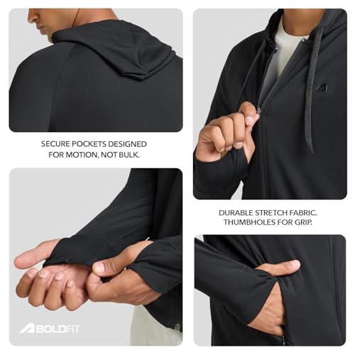 Image of Boldfit Sunscreen Jacket for Men & Women UPF 50+ Lightweight Sun Protection Jackets with Hood & Full Sleeves Quick Dry, Breathable Summer Wear for Running, Trekking, Travel & Outdoor