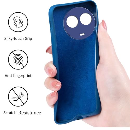 Image of A rtistque Liquid Silicone Back Cover Case for Realme C67 5G / 11 5G / 11X 5G / Narzo 60X 5G Shockproof TPU Soft Flexible with Camera Protection - Blue