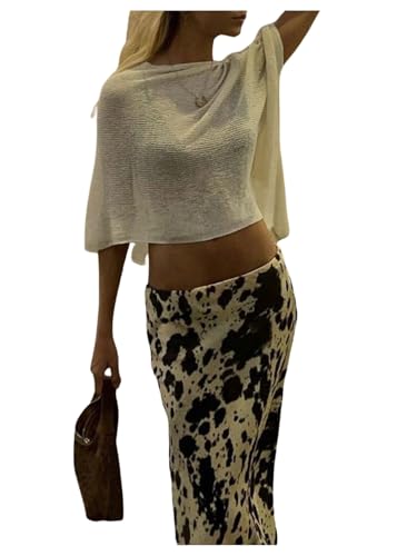 GORGLITTER Women's Sheer Knit Poncho Top Crochet Cropped Ponchos Shawl Lightweight Fall Sweaters Trendy 2025