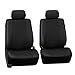 FH Group Full Set Faux Leather Car Seat Covers for Low Back Front Seat Covers, Airbag Compatible, Split Bench Rear Seat, Universal Fit for SUV, Sedan, Black
