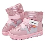 Sugmzox Girls Winter Snow Boots Toddler Winter Boots Warm Faux Fur Lined Outdoor Ankle Shoes pink si