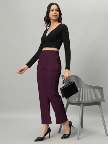 Image of LITVA Premium Women's Formal Trousers (Flexi-Waist | Wrinkle Resistant | Desk-to-Dinner)