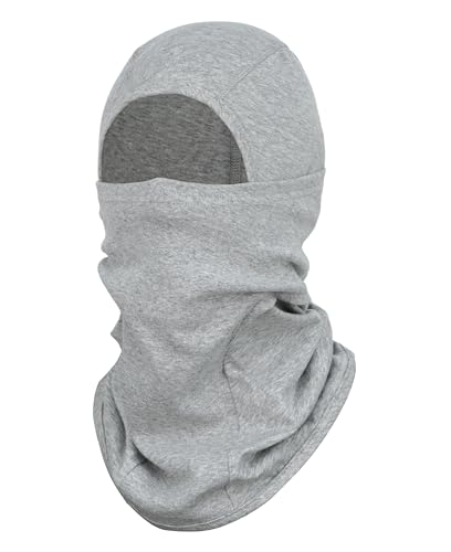 BOCOMAL FR Face Mask Flame Resistant Balaclava 4oz EX Lightweight Arc Rated Helmet Liner Covering Hood for Welding-CAT1 Heather Grey