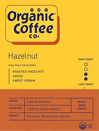 The Organic Coffee Co. Whole Bean Coffee - Hazelnut Crème (2Lb Bag), Flavored, Medium Roast #TOP2