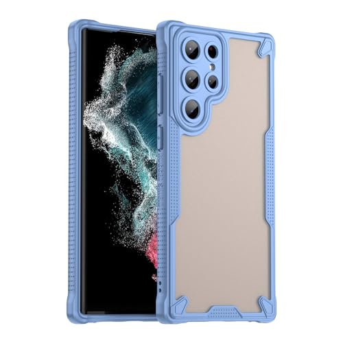 �X�}�z�P�[�X �Ή��@�� for Samsung Galaxy S22 Ultra �X�}�z�P�[�X�y�J���������Y�ی� �ϏՌ� 2-in-1�FPC���w�ʃp�l���{TPU�zBlue