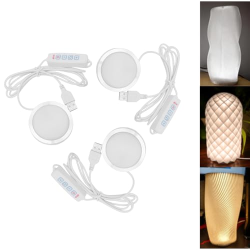 Lot de 3 lampes LED pour imprimante 3D Bambulab 001 avec USB 1,5 m 5 V 6400K-4000K-3000K réglable pour pied de lampe de bureau 001 imprimé 3D