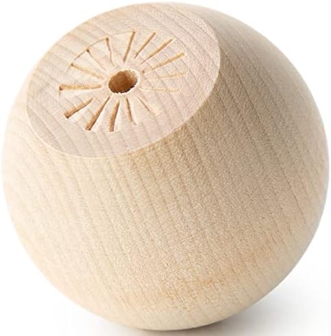Pinehurst Crafts Unfinished Wood Ball Knobs, Perfect for Furniture, Cabinets, Dresser Drawers or Crafting, 2-Inch, Pack of 4