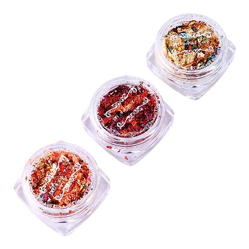 Mikinona Sheets Foil Flakes for Nail Art Manicure Accessory Glitter for Nails Professional or Home Use 3 Pack