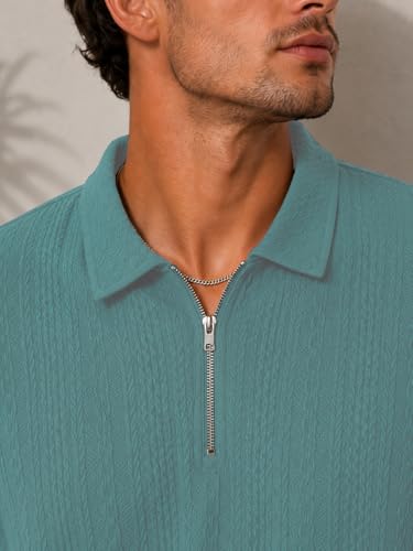 Image of TAGDO Men's Chain Jacquard Polo T Shirt | Half Sleeve | Comfortable Fit Wear | Stylish Casual Look | Breathable Feel |Modern Style | Easy Movement | Everyday Wear (Polo)