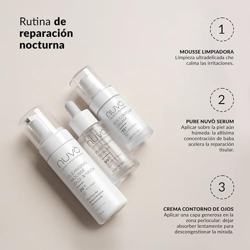 Miniatura 4 de Nuvo Crema Contorno De Ojos Con 72 Baba De Caracol, Orgánica Certificada, Con Acido Hialuronico, Vitamina E, 30ml, Contra Bolsas, Ojeras, Antiarrugas, Hidratante 100 Made In Italy