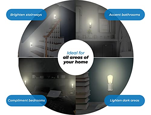 Westek Led Vintage Night Light (Nickel), 2 Pack - Edison-Style Plug In Wall Night Light, Dusk To Dawn - Old-Fashioned Design, Decorative Night Lights - Plastic Casing, 8 Lumens #TOP5