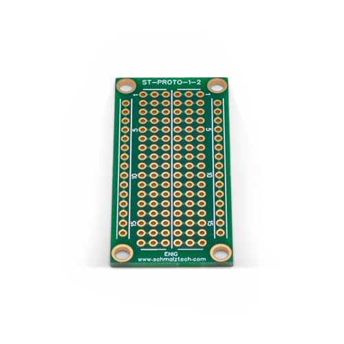 SchmalzTech Double Sided ENIG Protoboard, Solderable Breadboard, Electronic Circuit Board for DIY Prototype Circuit, FR4, Plated Through Hole Solder Prototype Board, ST-PROTO-1-2 (1" x 2")