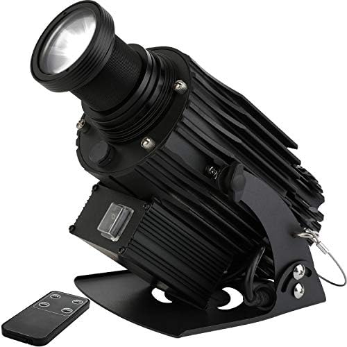 HILITING 40W LED GOBO Projector - 4800 Lumens Rotating Logo Projector - IP65 Waterproof with Remote - Including Free Custom Glass GOBO - Personalized Logo for Company Bar Wedding Advertising (Black)