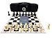 Qualid Premium Triple Weighted Tournament Chess Set- For On the Go Tournament Play, Roll Up Board that is Transportable/Lays Flat, Includes Weighted Pieces, Quiver Bag, Annotation Book