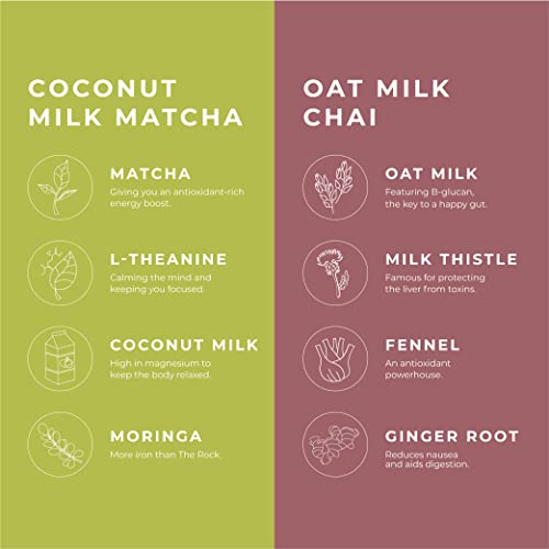 Blume Matcha & Chai Starter Pack - Organic Superfoods Booster for Lattes, Coffee & Smoothies - Vegan, Sugar and Gluten Free - Includes Frother - 60 Servings - Thumbnail 3