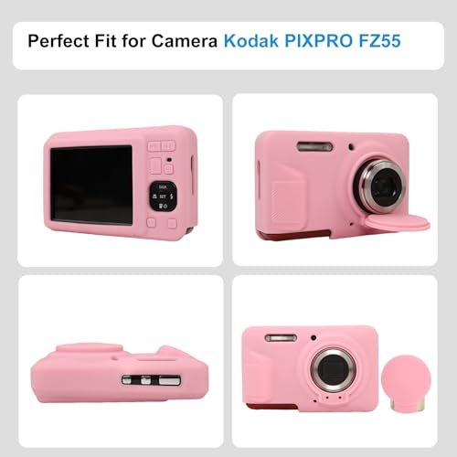 Funda silicona rosa para cámara Kodak Pixpro FZ55 miniatura 2