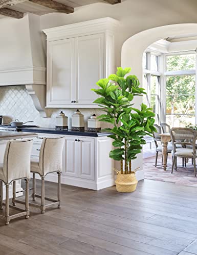 Lovmor 6Ft Artificial Fiddle Leaf Fig Tree With Woven Seagrass Plant Basket And Realistic Moss,Artificial Plants For Modern Home Office Living Room Floor Decor Indoor #TOP4