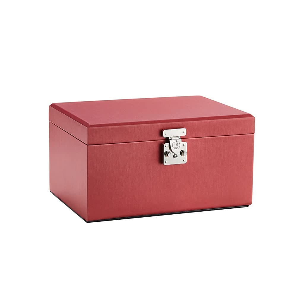 HVMBEUGOS Jewelry Box Lockable Jewelry Box Storage Box Four-layer Jewelry Box Can Store Rings Bracelets Necklaces Earrings And Watches Jewelry Organizer (B)