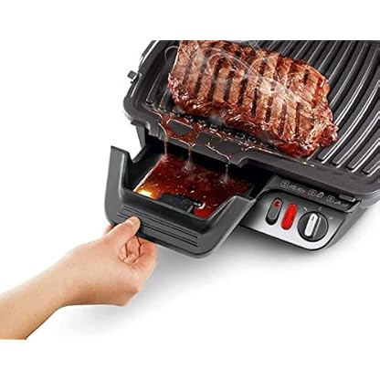 Tefal 3in1 Elektrischer Kontaktgrill mit Überback-Funktion und Tischgrill/BBQ Aufklappbar doppelter Grillfläche + Optigrill Hamburgerpresse, Antihaft Grill Platten 2000 Watt, Silber – Bild 5