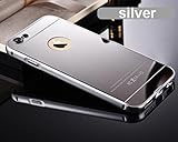 Hibote NUEVO marco de aluminio de lujo Ultra-Slim Fit cubierta de la caja del espejo del metal para el Apple iPhone 6s plus Plata