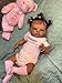 Zero Pam Realistic Black Reborn Baby Dolls, 20 Inch Dark Brown Newborn Silicone Baby Dolls That Look Real, African American Toddler Babies Girl for Kids 3+