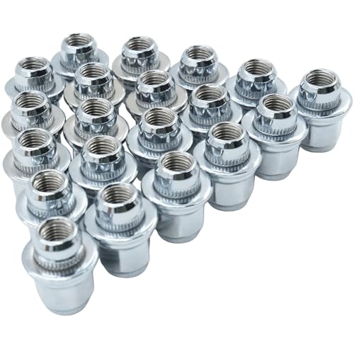 Image of M12x1.5 Wheel Lug Nuts Compatible with Toyota Avalon Camry Highlander Prius Sienna, Lexus IS300 LFA CT200h HS250h GS450h, Mitsubishi Lancer Eclipse, 20PCS Lug Nut Set with Mag Seat