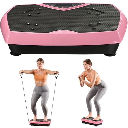 Image of Lifepro HexaPlate Vibration Plate Exercise Machine with Magnetic Acupoints & 9 Presets - Whole Body Vibrating Platform Machine with Resistance Bands - Vibration Plate for Lymphatic Drainage & Home Gym