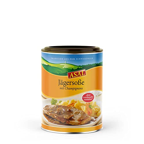Asal Jägersauce 500 g für 5,0 Liter - die leckere Sauce mit Champignons für Schnitzel, Braten und Co., ohne zugesetztes Palmfett-/öl, vielseitig einsetzbar, auch als Suppe verwendbar