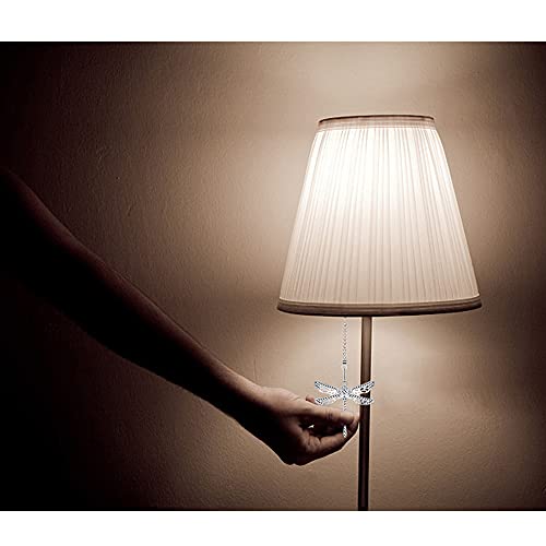 Dotlite Silver Ceiling Fan Pull Chain Set,Decorative Fan Pull Chain Pendant Extension,12 Inches Lighting & Fan Beaded Ball Fan Pull Chain Extender With Connector,Dragonfly And Butterfly,2Pack (Silver) #TOP3