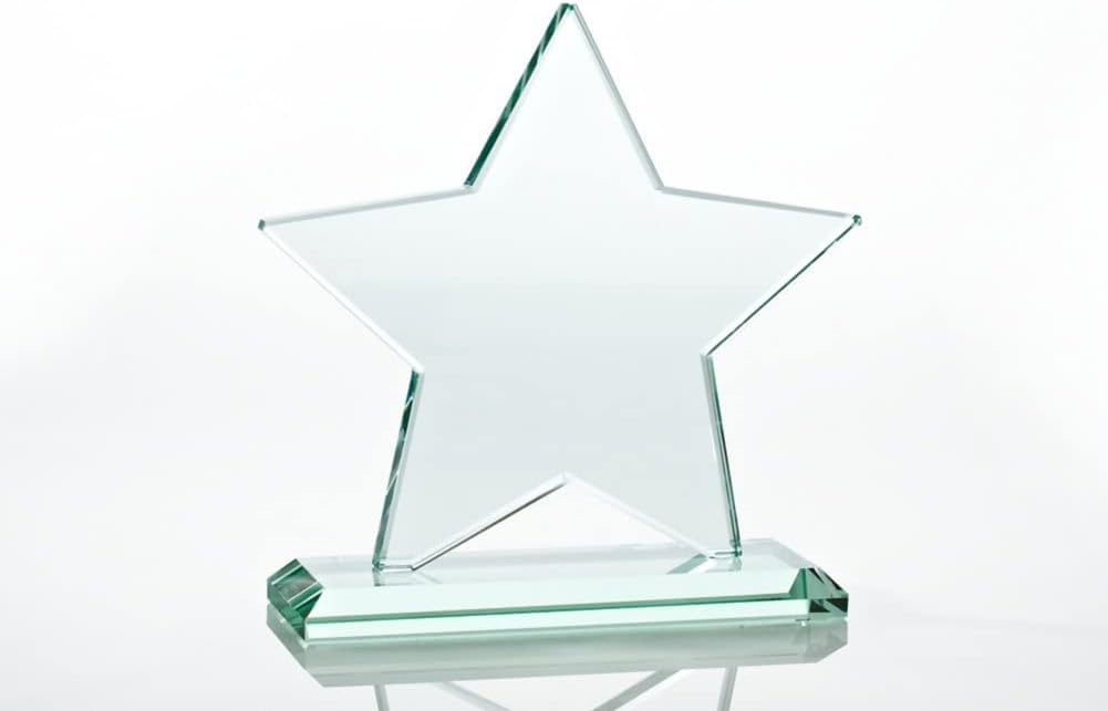 Baudville Custom Engraved Trophy - Premium Jade Glass - Award for Employees - Comes in Gift Box