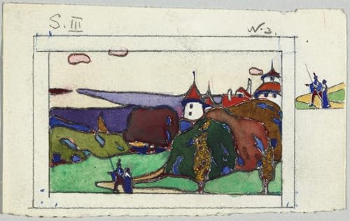 Tableau impressions d'art mural paysage couple costume médiéval chevalier armure Kandinsky 60x90
