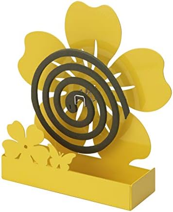 Porta Zampirone in Metallo Fiore Giallo, Portazampirone da interno o da esterno 17x5x18cm