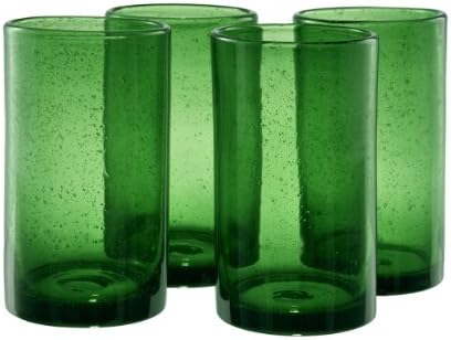 Artland Iris Highball Glasses, Green, Set of 4
