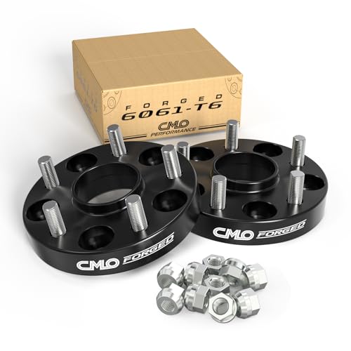 Customadeonly Forged 5x114.3 Wheel Spacers for 370Z 350Z 240SX 300ZX GTR Murano Maxima Sentra (2pcs 1.0" Thick Black) Wheel Spacer for Q60 G37 G35 Hubcentric 5x4.5 66.1mm Bore M12x1.25 Lugs 25mm Wide