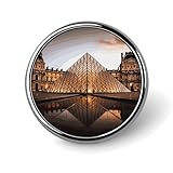 Louvre Museum in Paris Round Lapel Pins for Men Women Metal Button Pin Fashion Personalized Brooch Pins for Men Suits Cute Brooch Badge for Backpack Clothing Hat Bag Decoration