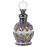 SEWACC Dispensador de Aceites Esenciales de Vidrio 15 Ml Frasco Vintage Reutilizable Color Negro Brillante Envase Compacto Adecuado para Viaje y Perfumes