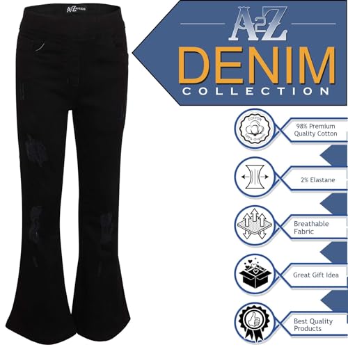 Girls Denim Jeans Comfort Stretchy Jeggings Bell Bottom Ripped Flared Pants Trendy Fashion Jeans for Girls4