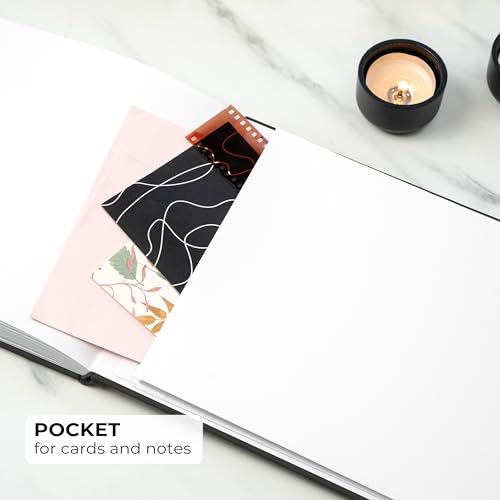 Image of Clever Fox Funeral Guest Book for Memorial Service w /Address, Black