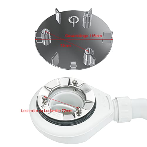 Duschabfluss Abdeckung, 115 mm Duschablauf Deckel, Dusche Abfluss Abdeckung, Chrom Duschdeckel für Dusche und Badewanne für 649982 Modell 6964