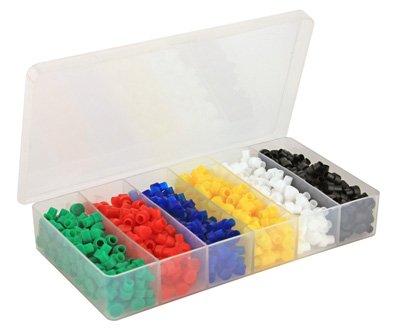 Chemglass CG-1842-10 Series CG-1842 NMR Tube Cap, Assortment Box 100 Each of Green, Red, Blue, Yellow, White and Black
