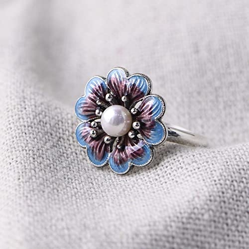Anneau réglable pour les femmes au quotidien, bague perle rétro élégante