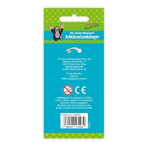Trötsch Der kleine Maulwurf 3D Schlüsselanhänger Fallschirm: Taschenanhänger Schlüsselringanhänger