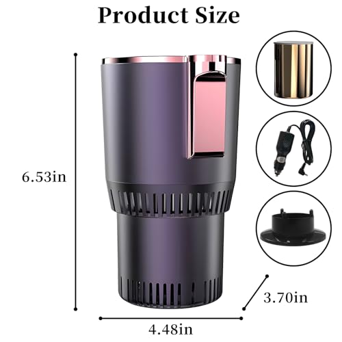 Image of Smart Car Heater & Colder Cups|Car Cup Holder|Quick Thermal Heating Cups|Car Refrigerator Quick Cooling Cups|Suitable for Most Cars (Purple+Aluminium Cup)