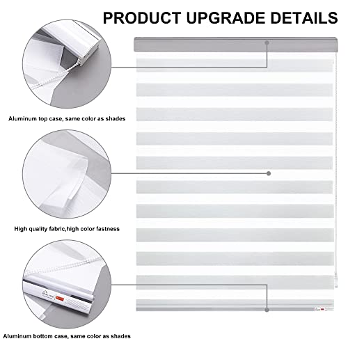 KALYSIE Zebra Roller Window Blinds,Custom Cut to Size,Roller Blinds Dual Layer Roller Shade Blinds, White,Fixed 72 InchesHigh,53 Inches Width by KALYSIE - Image 3